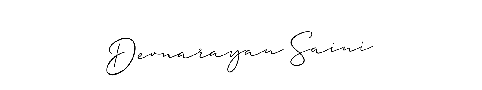 Make a short Devnarayan Saini signature style. Manage your documents anywhere anytime using Allison_Script. Create and add eSignatures, submit forms, share and send files easily. Devnarayan Saini signature style 2 images and pictures png