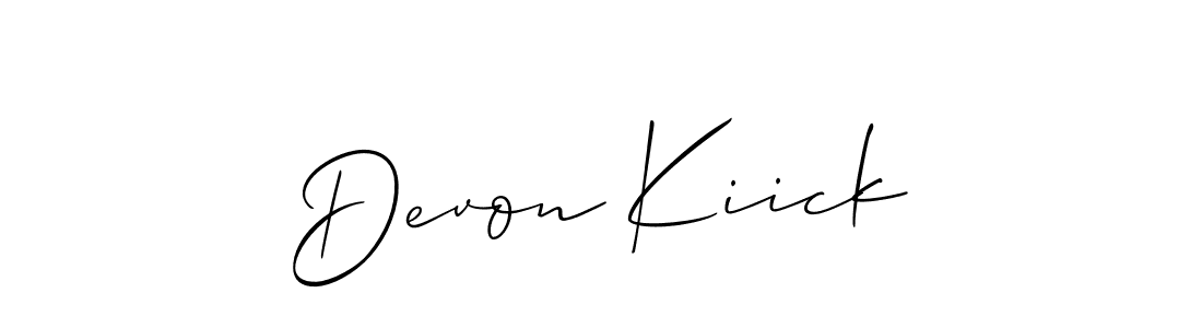 Make a beautiful signature design for name Devon Kiick. With this signature (Allison_Script) style, you can create a handwritten signature for free. Devon Kiick signature style 2 images and pictures png