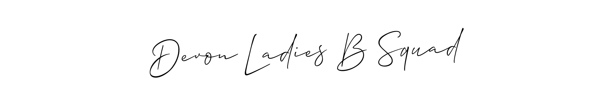 Once you've used our free online signature maker to create your best signature Allison_Script style, it's time to enjoy all of the benefits that Devon Ladies B Squad name signing documents. Devon Ladies B Squad signature style 2 images and pictures png