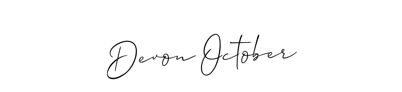 Best and Professional Signature Style for Devon October. Allison_Script Best Signature Style Collection. Devon October signature style 2 images and pictures png
