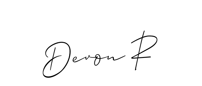 You should practise on your own different ways (Allison_Script) to write your name (Devon R) in signature. don't let someone else do it for you. Devon R signature style 2 images and pictures png