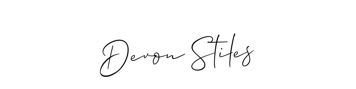 Design your own signature with our free online signature maker. With this signature software, you can create a handwritten (Allison_Script) signature for name Devon Stiles. Devon Stiles signature style 2 images and pictures png