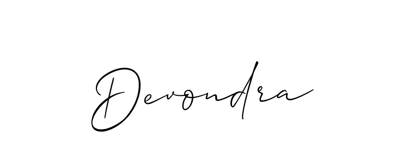 Use a signature maker to create a handwritten signature online. With this signature software, you can design (Allison_Script) your own signature for name Devondra. Devondra signature style 2 images and pictures png