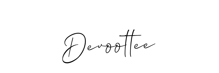 It looks lik you need a new signature style for name Devoottee. Design unique handwritten (Allison_Script) signature with our free signature maker in just a few clicks. Devoottee signature style 2 images and pictures png