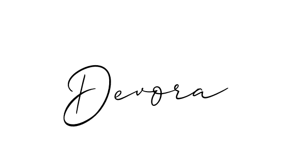 Use a signature maker to create a handwritten signature online. With this signature software, you can design (Allison_Script) your own signature for name Devora. Devora signature style 2 images and pictures png
