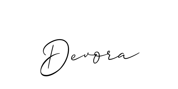 Use a signature maker to create a handwritten signature online. With this signature software, you can design (Allison_Script) your own signature for name Devora. Devora signature style 2 images and pictures png