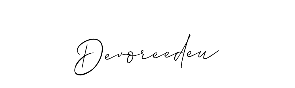 You should practise on your own different ways (Allison_Script) to write your name (Devoreedeu) in signature. don't let someone else do it for you. Devoreedeu signature style 2 images and pictures png