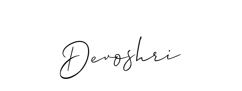 Make a beautiful signature design for name Devoshri. With this signature (Allison_Script) style, you can create a handwritten signature for free. Devoshri signature style 2 images and pictures png