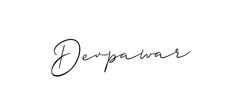 Design your own signature with our free online signature maker. With this signature software, you can create a handwritten (Allison_Script) signature for name Devpawar. Devpawar signature style 2 images and pictures png