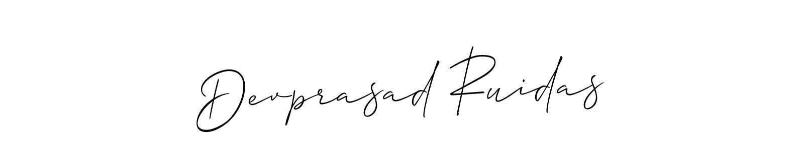 Make a short Devprasad Ruidas signature style. Manage your documents anywhere anytime using Allison_Script. Create and add eSignatures, submit forms, share and send files easily. Devprasad Ruidas signature style 2 images and pictures png