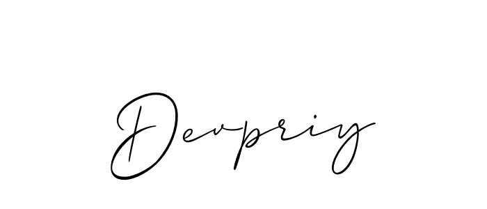 Also You can easily find your signature by using the search form. We will create Devpriy name handwritten signature images for you free of cost using Allison_Script sign style. Devpriy signature style 2 images and pictures png