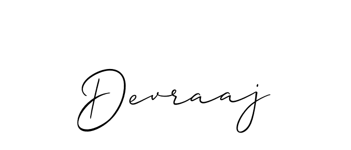 Create a beautiful signature design for name Devraaj. With this signature (Allison_Script) fonts, you can make a handwritten signature for free. Devraaj signature style 2 images and pictures png