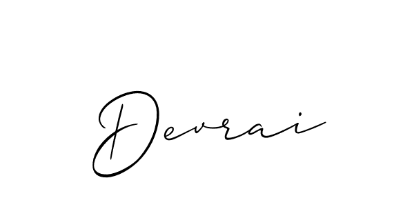 Use a signature maker to create a handwritten signature online. With this signature software, you can design (Allison_Script) your own signature for name Devrai. Devrai signature style 2 images and pictures png