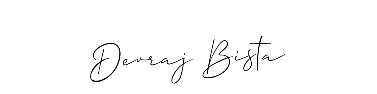 Use a signature maker to create a handwritten signature online. With this signature software, you can design (Allison_Script) your own signature for name Devraj Bista. Devraj Bista signature style 2 images and pictures png