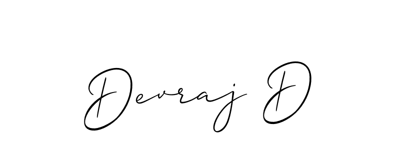 Also we have Devraj D name is the best signature style. Create professional handwritten signature collection using Allison_Script autograph style. Devraj D signature style 2 images and pictures png