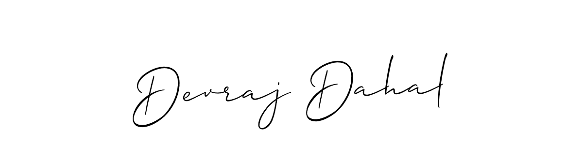 Also we have Devraj Dahal name is the best signature style. Create professional handwritten signature collection using Allison_Script autograph style. Devraj Dahal signature style 2 images and pictures png