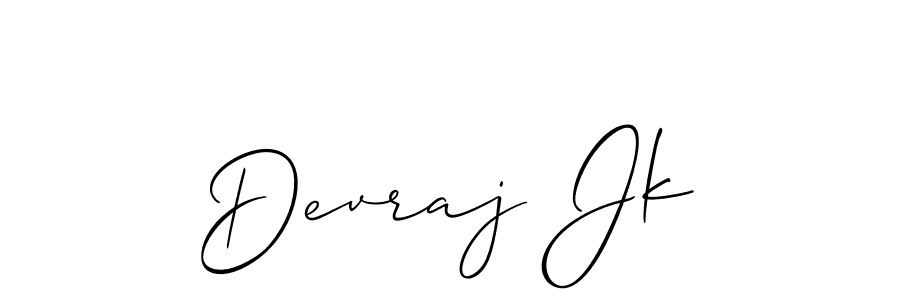 Use a signature maker to create a handwritten signature online. With this signature software, you can design (Allison_Script) your own signature for name Devraj Jk. Devraj Jk signature style 2 images and pictures png