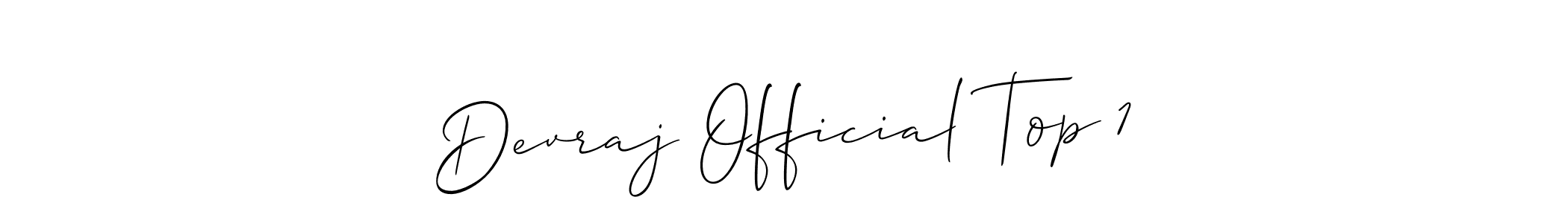 It looks lik you need a new signature style for name Devraj Official Top 1. Design unique handwritten (Allison_Script) signature with our free signature maker in just a few clicks. Devraj Official Top 1 signature style 2 images and pictures png