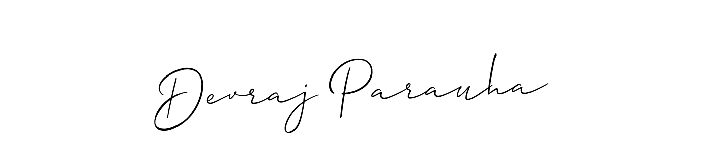 How to make Devraj Parauha name signature. Use Allison_Script style for creating short signs online. This is the latest handwritten sign. Devraj Parauha signature style 2 images and pictures png