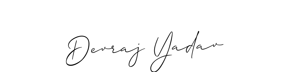 The best way (Allison_Script) to make a short signature is to pick only two or three words in your name. The name Devraj Yadav include a total of six letters. For converting this name. Devraj Yadav signature style 2 images and pictures png