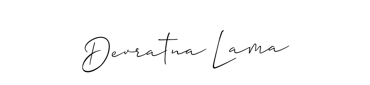 Similarly Allison_Script is the best handwritten signature design. Signature creator online .You can use it as an online autograph creator for name Devratna Lama. Devratna Lama signature style 2 images and pictures png