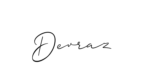 Create a beautiful signature design for name Devraz. With this signature (Allison_Script) fonts, you can make a handwritten signature for free. Devraz signature style 2 images and pictures png