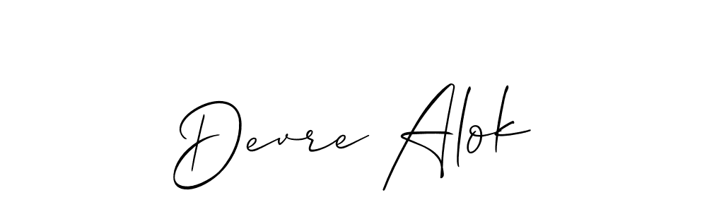 Also You can easily find your signature by using the search form. We will create Devre Alok name handwritten signature images for you free of cost using Allison_Script sign style. Devre Alok signature style 2 images and pictures png