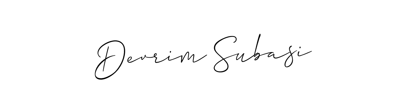 How to Draw Devrim Subasi signature style? Allison_Script is a latest design signature styles for name Devrim Subasi. Devrim Subasi signature style 2 images and pictures png