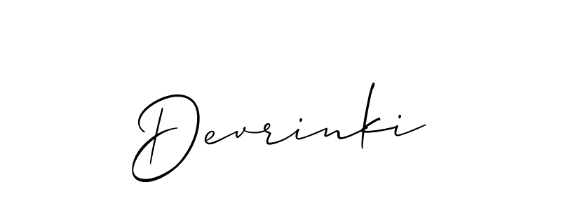 Make a short Devrinki signature style. Manage your documents anywhere anytime using Allison_Script. Create and add eSignatures, submit forms, share and send files easily. Devrinki signature style 2 images and pictures png