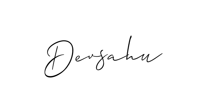 Devsahu stylish signature style. Best Handwritten Sign (Allison_Script) for my name. Handwritten Signature Collection Ideas for my name Devsahu. Devsahu signature style 2 images and pictures png