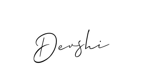 How to make Devshi signature? Allison_Script is a professional autograph style. Create handwritten signature for Devshi name. Devshi signature style 2 images and pictures png