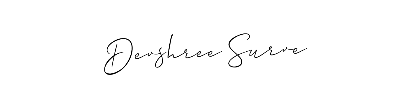 You should practise on your own different ways (Allison_Script) to write your name (Devshree Surve) in signature. don't let someone else do it for you. Devshree Surve signature style 2 images and pictures png