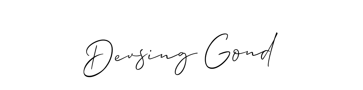 How to Draw Devsing Gond signature style? Allison_Script is a latest design signature styles for name Devsing Gond. Devsing Gond signature style 2 images and pictures png