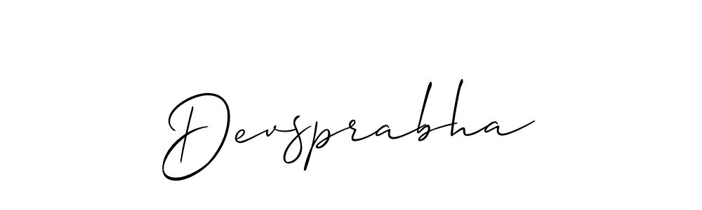 Make a beautiful signature design for name Devsprabha. With this signature (Allison_Script) style, you can create a handwritten signature for free. Devsprabha signature style 2 images and pictures png
