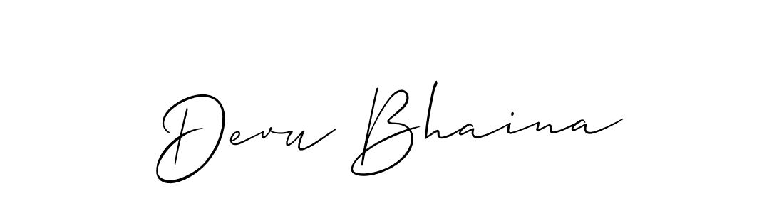 You should practise on your own different ways (Allison_Script) to write your name (Devu Bhaina) in signature. don't let someone else do it for you. Devu Bhaina signature style 2 images and pictures png