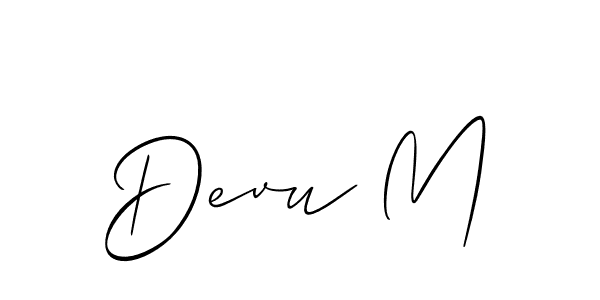 Once you've used our free online signature maker to create your best signature Allison_Script style, it's time to enjoy all of the benefits that Devu M name signing documents. Devu M signature style 2 images and pictures png