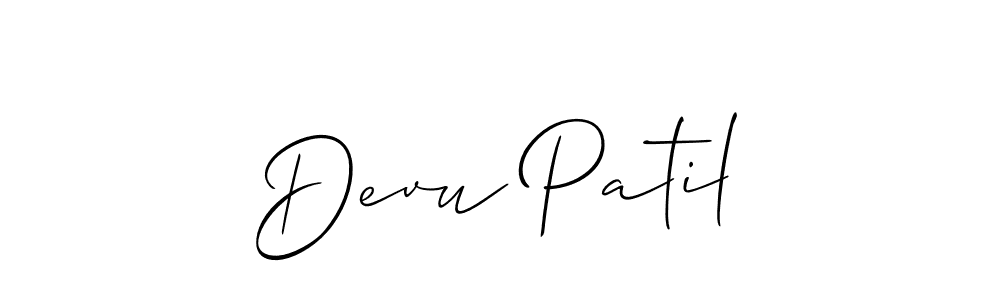 Create a beautiful signature design for name Devu Patil. With this signature (Allison_Script) fonts, you can make a handwritten signature for free. Devu Patil signature style 2 images and pictures png