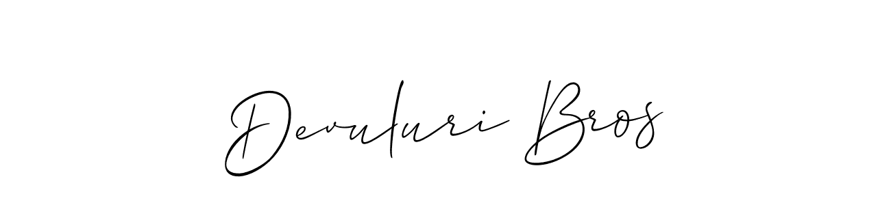 How to Draw Devuluri Bros signature style? Allison_Script is a latest design signature styles for name Devuluri Bros. Devuluri Bros signature style 2 images and pictures png