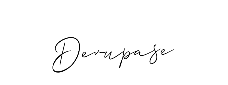 Use a signature maker to create a handwritten signature online. With this signature software, you can design (Allison_Script) your own signature for name Devupase. Devupase signature style 2 images and pictures png