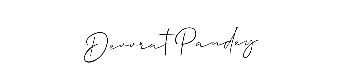 Create a beautiful signature design for name Devvrat Pandey. With this signature (Allison_Script) fonts, you can make a handwritten signature for free. Devvrat Pandey signature style 2 images and pictures png