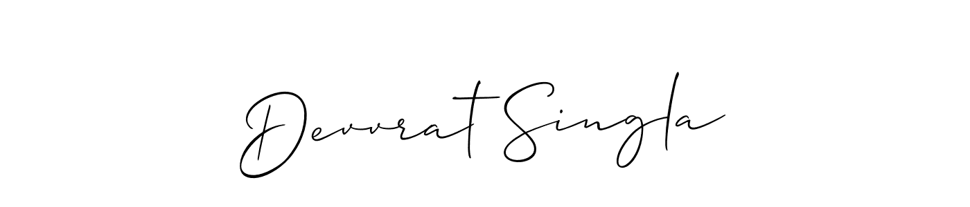 Make a beautiful signature design for name Devvrat Singla. With this signature (Allison_Script) style, you can create a handwritten signature for free. Devvrat Singla signature style 2 images and pictures png