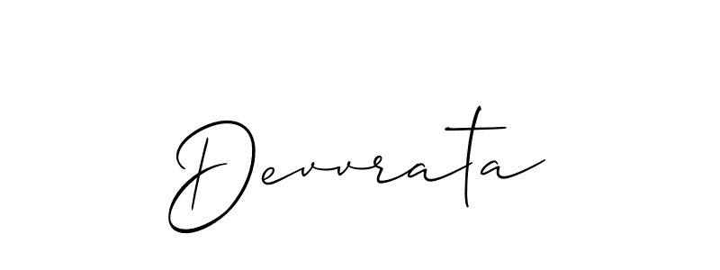 The best way (Allison_Script) to make a short signature is to pick only two or three words in your name. The name Devvrata include a total of six letters. For converting this name. Devvrata signature style 2 images and pictures png