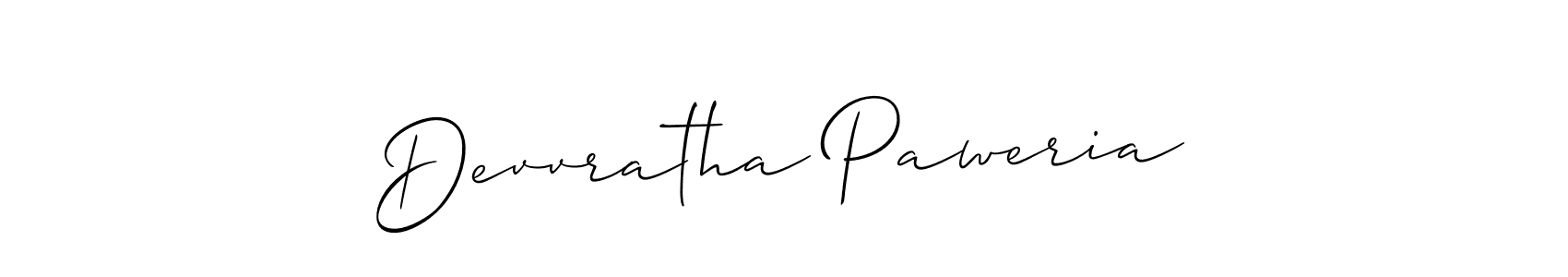 Devvratha Paweria stylish signature style. Best Handwritten Sign (Allison_Script) for my name. Handwritten Signature Collection Ideas for my name Devvratha Paweria. Devvratha Paweria signature style 2 images and pictures png