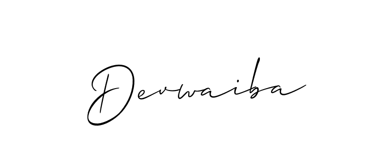 Design your own signature with our free online signature maker. With this signature software, you can create a handwritten (Allison_Script) signature for name Devwaiba. Devwaiba signature style 2 images and pictures png