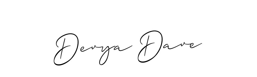 Devya Dave stylish signature style. Best Handwritten Sign (Allison_Script) for my name. Handwritten Signature Collection Ideas for my name Devya Dave. Devya Dave signature style 2 images and pictures png