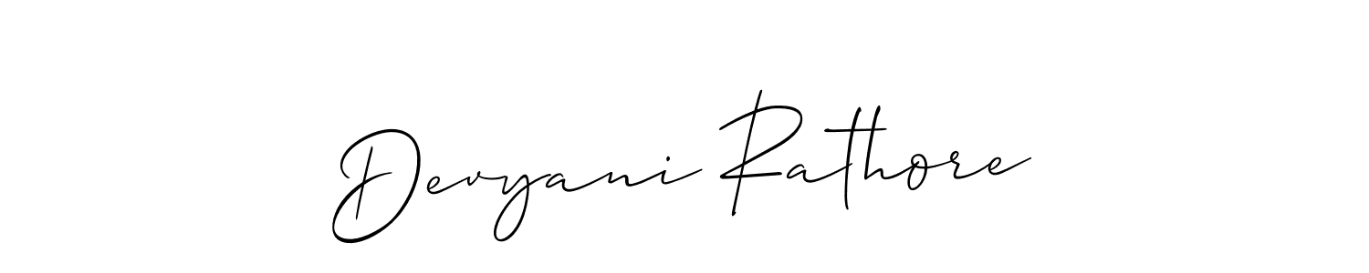 How to make Devyani Rathore name signature. Use Allison_Script style for creating short signs online. This is the latest handwritten sign. Devyani Rathore signature style 2 images and pictures png