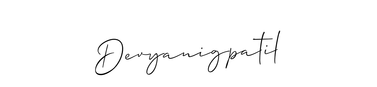 Create a beautiful signature design for name Devyanigpatil. With this signature (Allison_Script) fonts, you can make a handwritten signature for free. Devyanigpatil signature style 2 images and pictures png