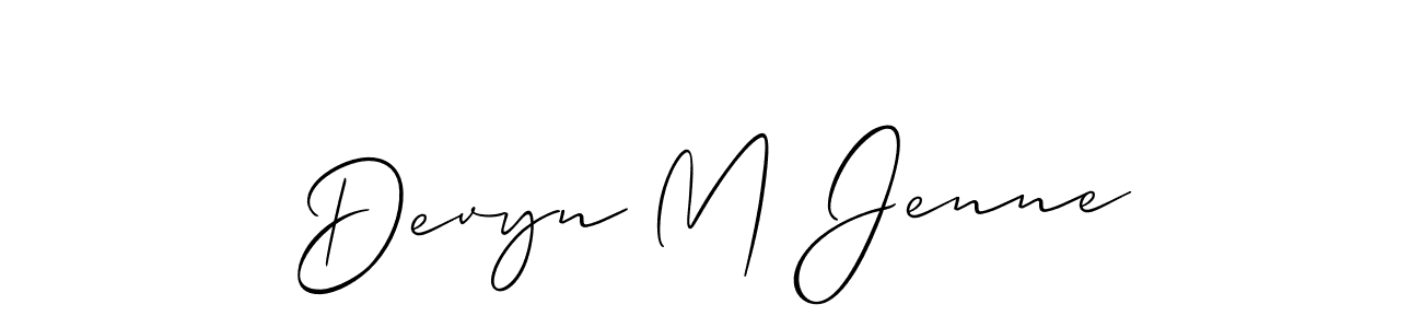 Create a beautiful signature design for name Devyn M Jenne. With this signature (Allison_Script) fonts, you can make a handwritten signature for free. Devyn M Jenne signature style 2 images and pictures png
