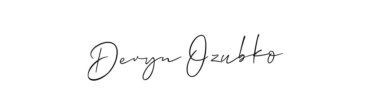 Design your own signature with our free online signature maker. With this signature software, you can create a handwritten (Allison_Script) signature for name Devyn Ozubko. Devyn Ozubko signature style 2 images and pictures png