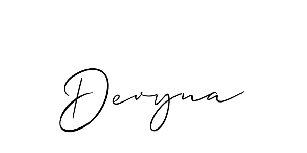 How to make Devyna name signature. Use Allison_Script style for creating short signs online. This is the latest handwritten sign. Devyna signature style 2 images and pictures png